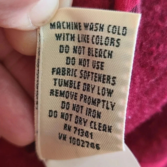 LL Bean women's cable knit 1/4 zip Pullover Sweater fleece collar and cuffs L - Picture 12 of 14